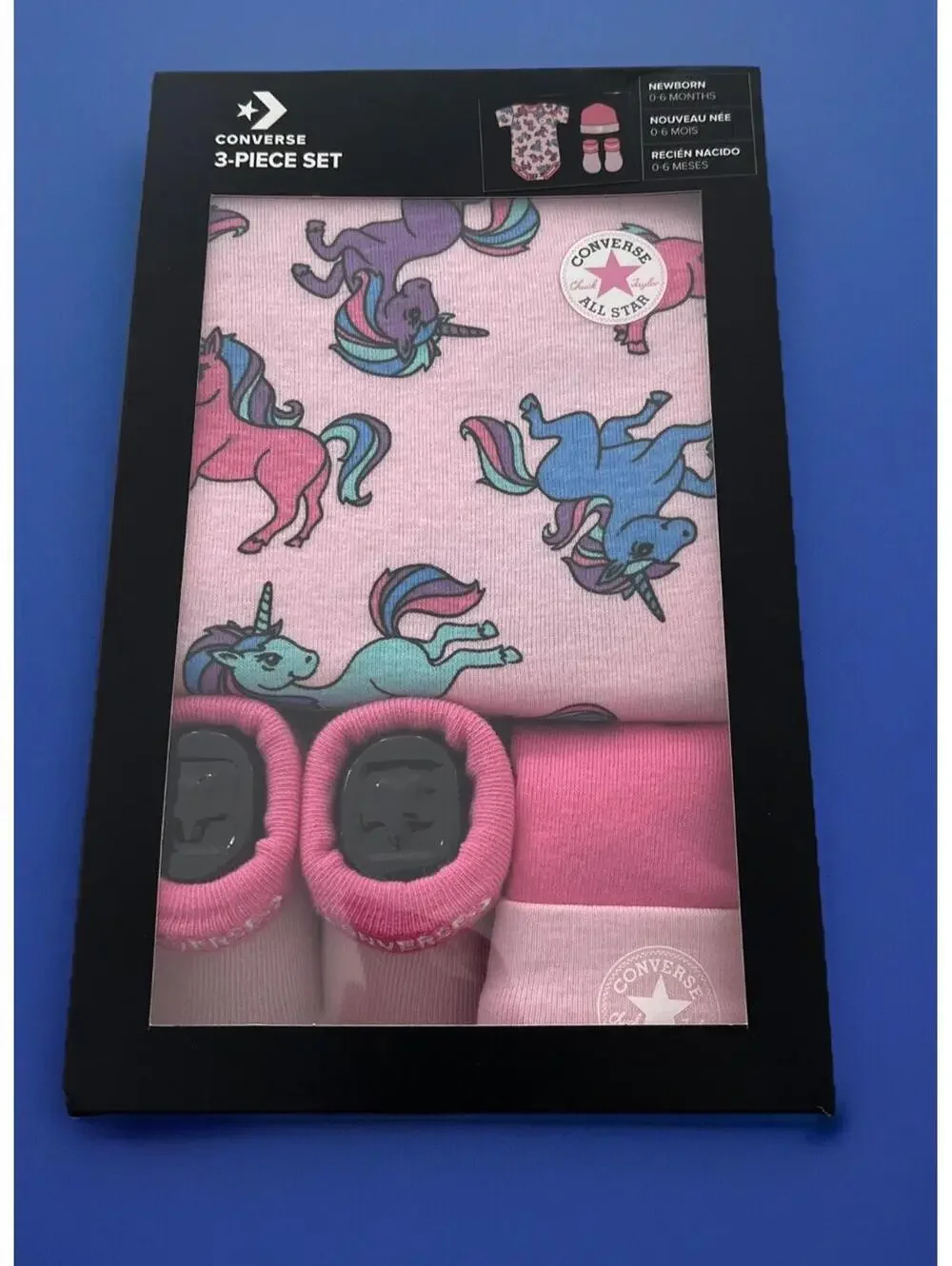 Converse 🦄 Unicorn 3 Piece Set Newborn 0-6 months Brand New